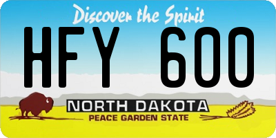 ND license plate HFY600