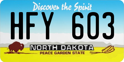 ND license plate HFY603