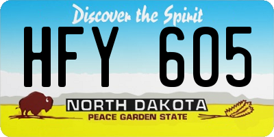 ND license plate HFY605