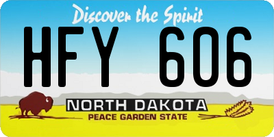 ND license plate HFY606