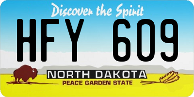 ND license plate HFY609