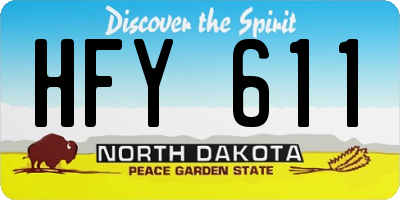 ND license plate HFY611