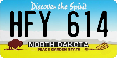 ND license plate HFY614