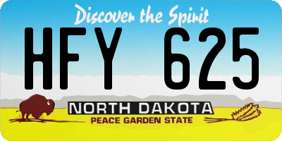 ND license plate HFY625