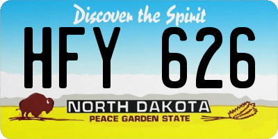 ND license plate HFY626