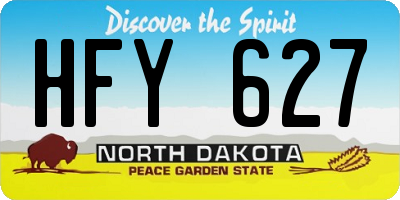 ND license plate HFY627