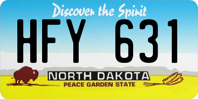 ND license plate HFY631