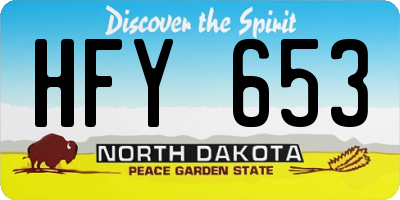 ND license plate HFY653