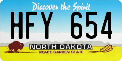 ND license plate HFY654