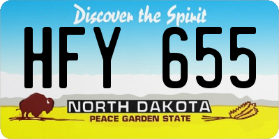 ND license plate HFY655