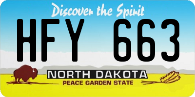 ND license plate HFY663