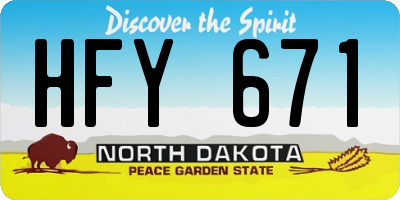 ND license plate HFY671