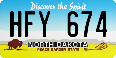 ND license plate HFY674