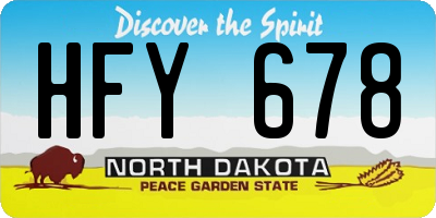ND license plate HFY678