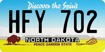 ND license plate HFY702