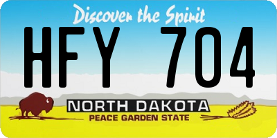 ND license plate HFY704