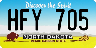 ND license plate HFY705