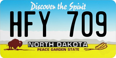 ND license plate HFY709