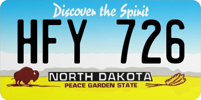 ND license plate HFY726