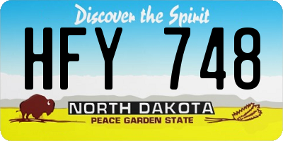 ND license plate HFY748