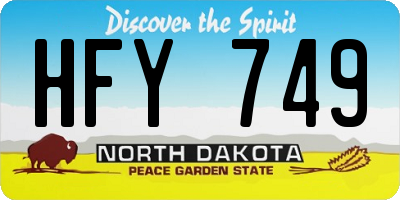 ND license plate HFY749