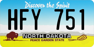 ND license plate HFY751