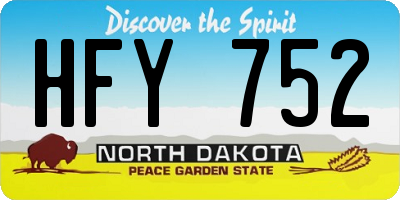 ND license plate HFY752
