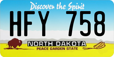 ND license plate HFY758