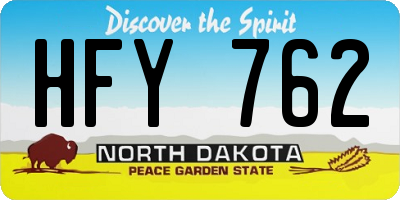 ND license plate HFY762