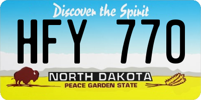 ND license plate HFY770