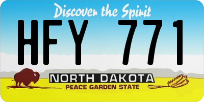 ND license plate HFY771