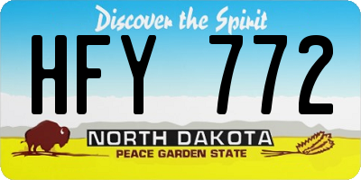 ND license plate HFY772