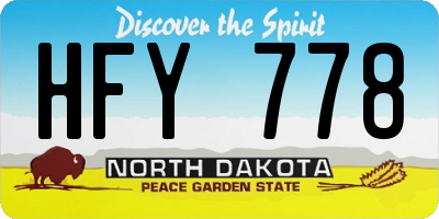 ND license plate HFY778