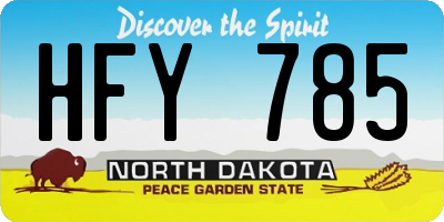 ND license plate HFY785
