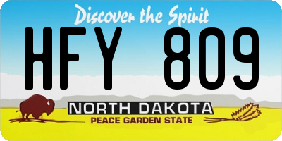 ND license plate HFY809