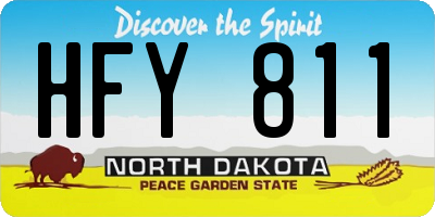 ND license plate HFY811