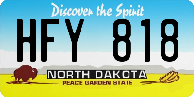 ND license plate HFY818