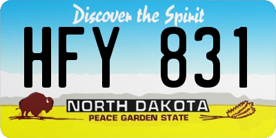 ND license plate HFY831