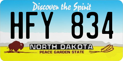 ND license plate HFY834