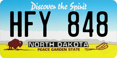 ND license plate HFY848