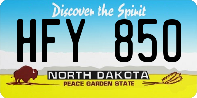 ND license plate HFY850