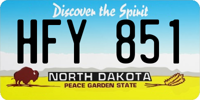 ND license plate HFY851