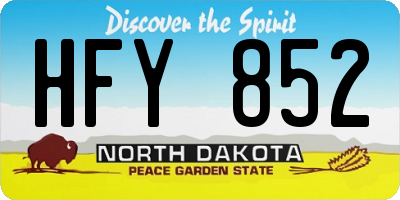 ND license plate HFY852