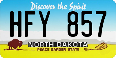 ND license plate HFY857