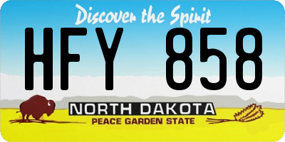 ND license plate HFY858