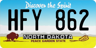 ND license plate HFY862