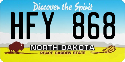 ND license plate HFY868