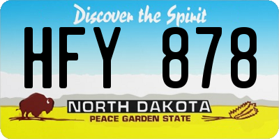 ND license plate HFY878