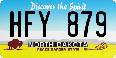 ND license plate HFY879
