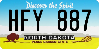 ND license plate HFY887
